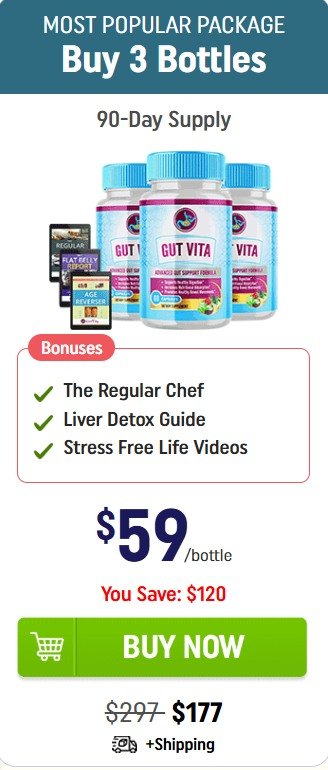 Price for 3 bottles of Gut Vita – best popular package